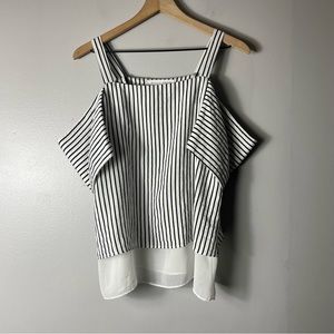 Melissa Nepton Stripe Cold Shoulder Top